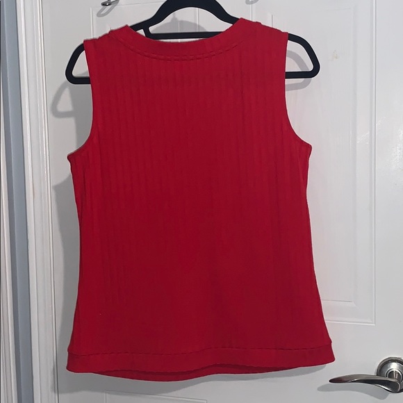 *BRAND NEW* Red top with asymmetrical buttons - Picture 2 of 3